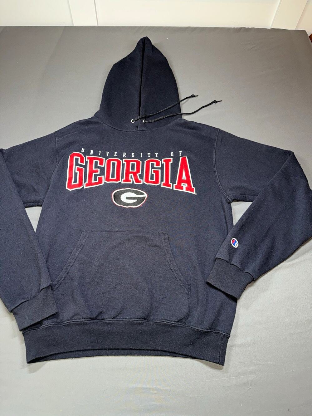 Champion Georgia Bulldogs Navy Fleece Pullover Hoodie Men’s Size S Logo